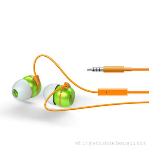 Hot Pink Color Stereo Sound Quality Earphones for Mobile Phones, 3mW Rated Power